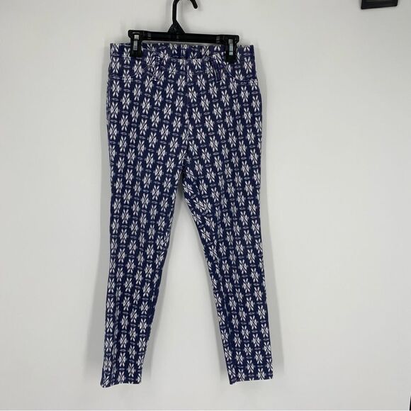 Time & Tru Women’s Pull On Geometric Print Jeggings Legging Pants size S Blue - Picture 1 of 3